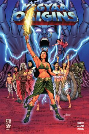 Yagyaa Origins – Issue 5 English. He-man Poster Homage variant by Alapan
